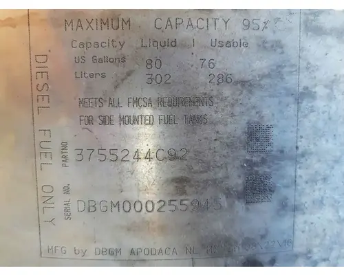 INTERNATIONAL ProStar Fuel Tank