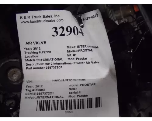 INTERNATIONAL Prostar  Air Valve 