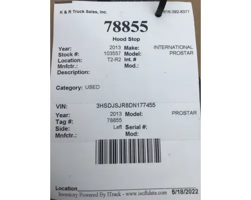 INTERNATIONAL Prostar  Hood Bumper 211