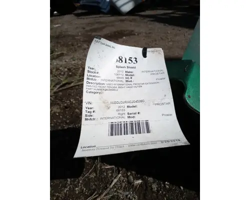 INTERNATIONAL Prostar  Inner Fender