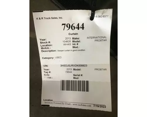 INTERNATIONAL Prostar  Interior Parts, Misc.