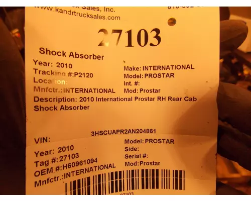 INTERNATIONAL Prostar  Shock Absorber