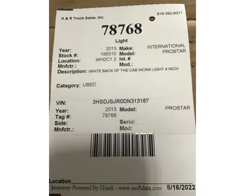 INTERNATIONAL Prostar 470 Lighting Components