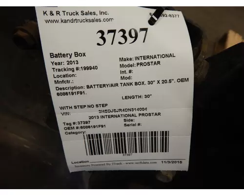 INTERNATIONAL Prostar Battery Box
