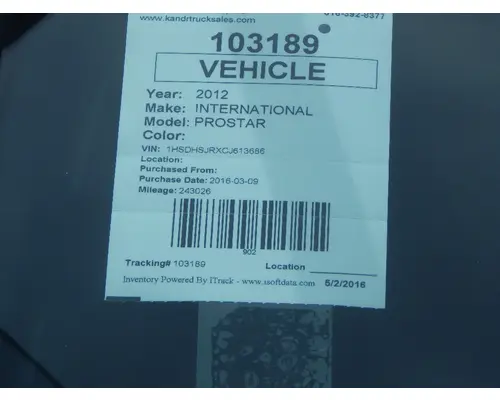 INTERNATIONAL Prostar Brackets, Misc.