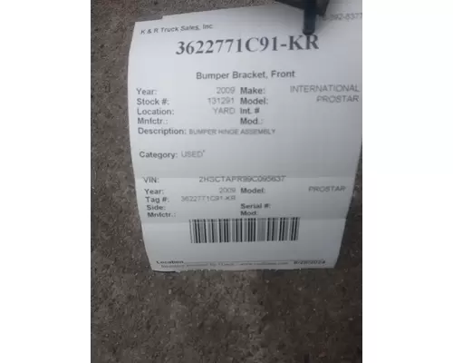 INTERNATIONAL Prostar Bumper Bracket, Front