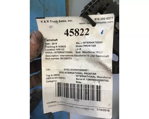 INTERNATIONAL Prostar Camshaft