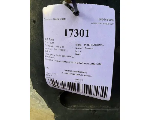 INTERNATIONAL Prostar DEF Tank