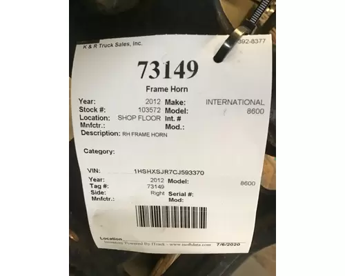 INTERNATIONAL Prostar Frame Horn