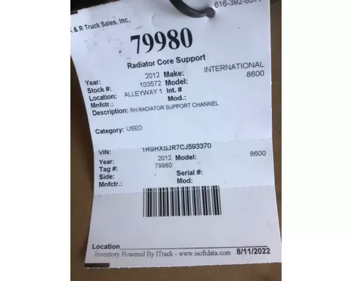 INTERNATIONAL Prostar Radiator Core Support