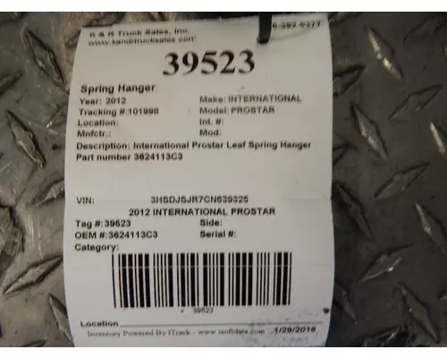 INTERNATIONAL Prostar Spring Hanger