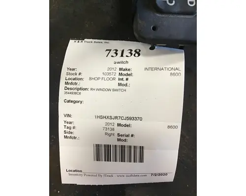 INTERNATIONAL Prostar Switch Panels 124