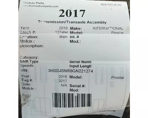 INTERNATIONAL Prostar TransmissionTransaxle Assembly