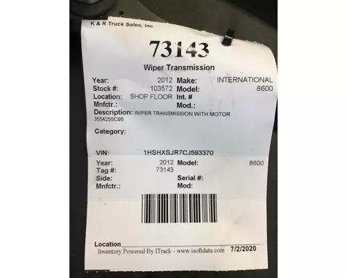 INTERNATIONAL Prostar Wiper Transmission