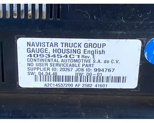 INTERNATIONAL RH613 Instrument Cluster