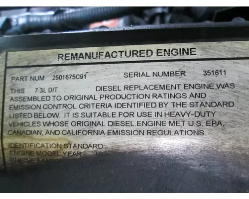 INTERNATIONAL T444E ENGINE ASSEMBLY