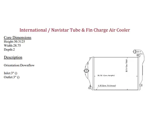 INTERNATIONAL WorkStar 7300 Charge Air Cooler