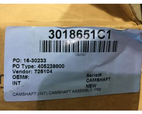 INTERNATIONAL  Camshaft