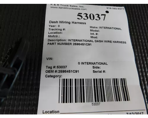 INTERNATIONAL  Dash Wiring Harness