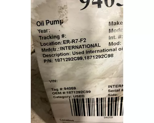 INTERNATIONAL  Oil Pump