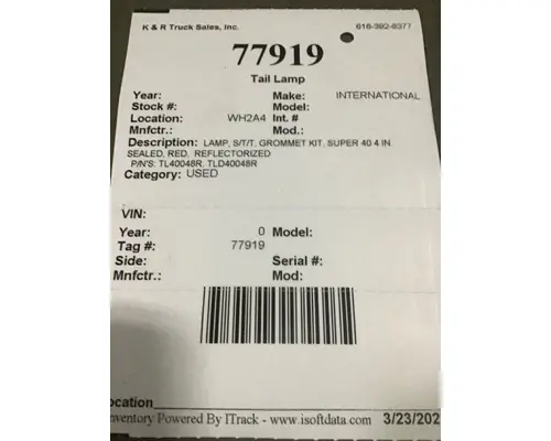 INTERNATIONAL  Tail Lamp