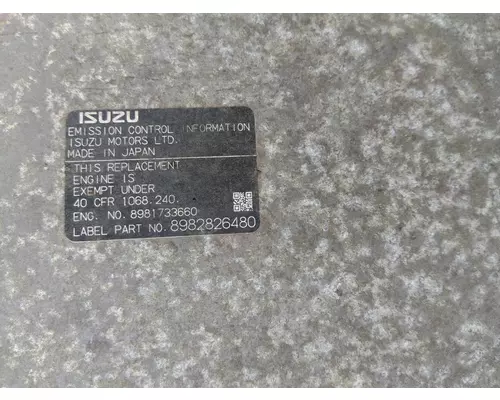 ISUZU 4HK1TC (5.2L) ENGINE ASSEMBLY