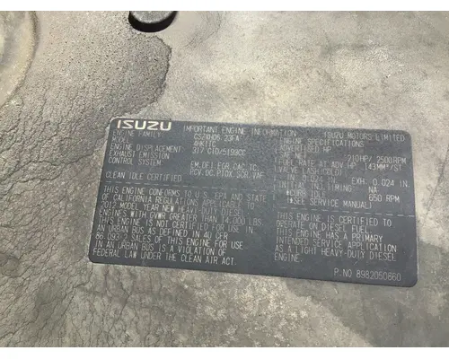 ISUZU 4HK1TC (5.2L) ENGINE ASSEMBLY