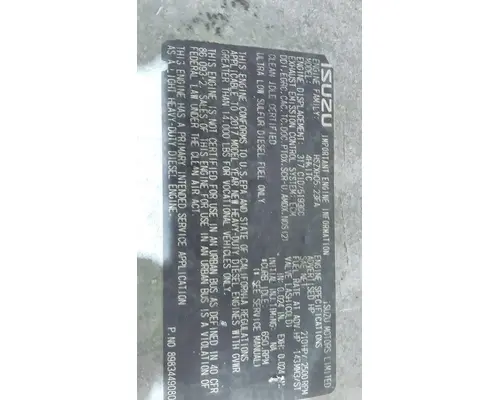 ISUZU 4HK1TC (5.2L) ENGINE ASSEMBLY