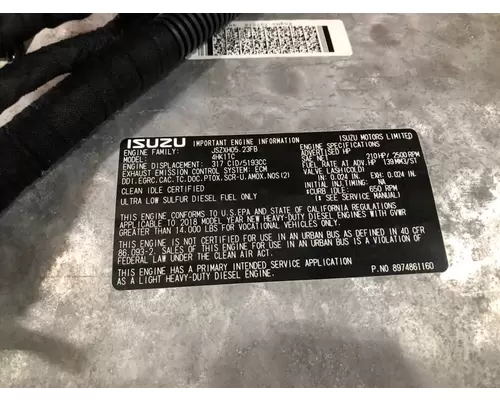 ISUZU 4HK1TC Engine Assembly