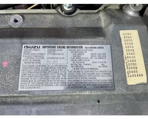 ISUZU 4HK1TC Engine Assembly