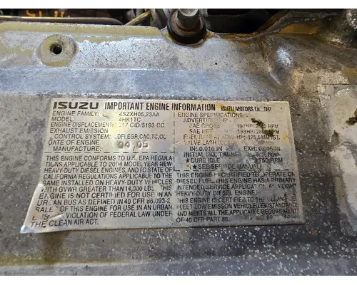 ISUZU 4HK1TC Engine Assembly