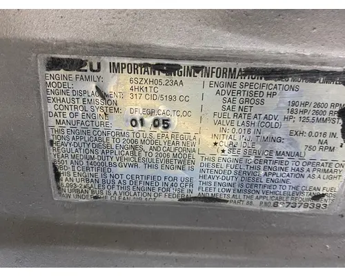 ISUZU 4HK1TC Engine Assembly