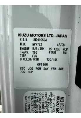 ISUZU 4HK1TC Engine Assembly