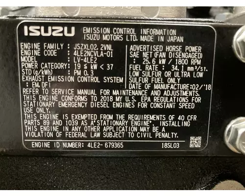 ISUZU 4LE2 Engine