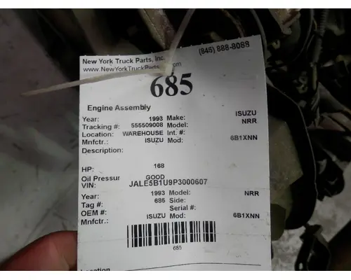 ISUZU 6B1XNN Engine Assembly