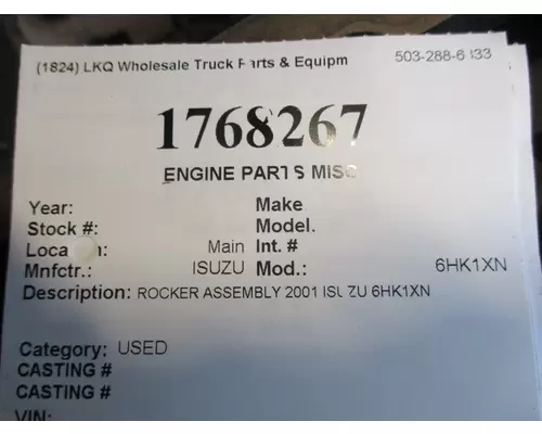 ISUZU 6HK1XN ENGINE PART MISC