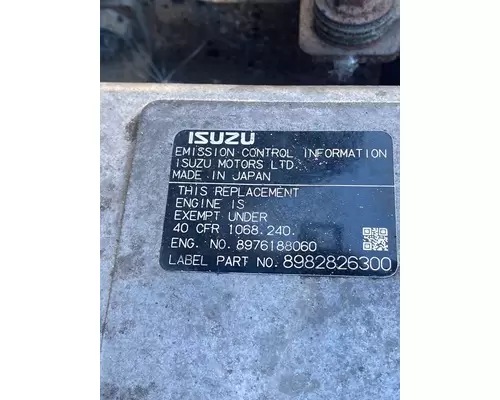 ISUZU 6HK1XR Engine Assembly
