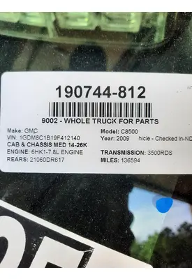 ISUZU 6HK1XS 7.8L DMAX ENGINE ASSEMBLY