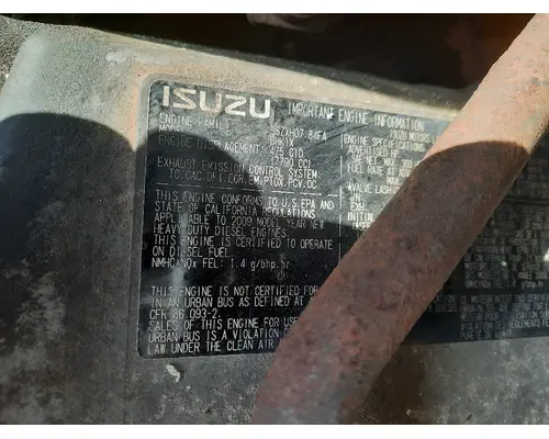 ISUZU 6HK1XS 7.8L DMAX ENGINE ASSEMBLY