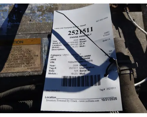 ISUZU 6HK1X ENGINE ASSEMBLY