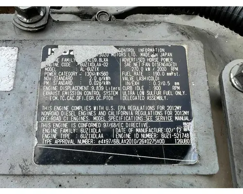 ISUZU 6UZ1XZSA Engine Assembly