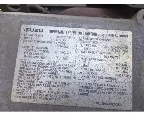 ISUZU FSR DISMANTLED TRUCK