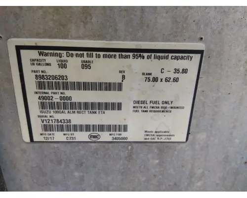 ISUZU FTR FUEL TANK