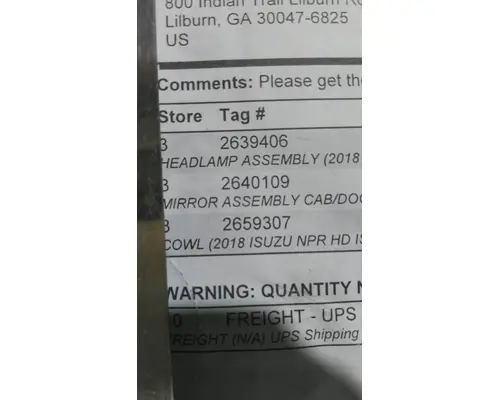 ISUZU NPR HD MIRROR ASSEMBLY CABDOOR
