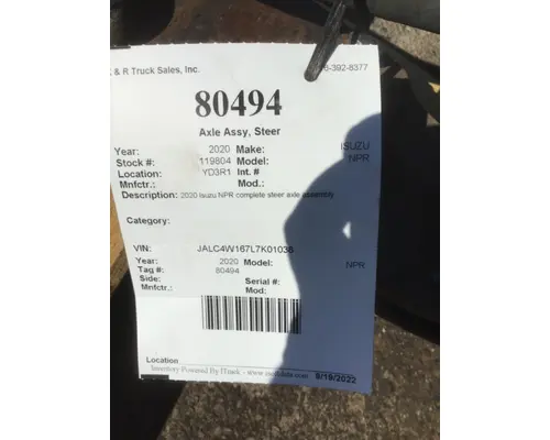 ISUZU NPR 515 Steer Axle Assemblies