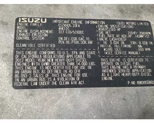 ISUZU NQR Engine Assembly