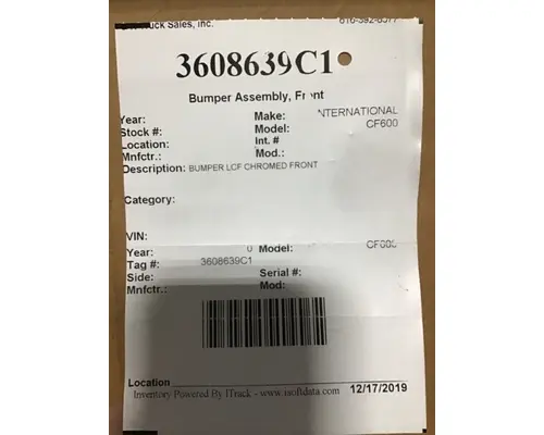 Bumper Assembly, Front INTERNATIONAL 3000 K &amp; R Truck Sales, Inc.