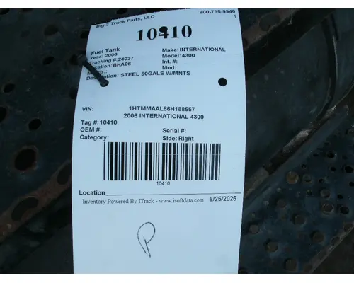 Fuel Tank INTERNATIONAL 4300 Big 3 Truck Parts, LLC