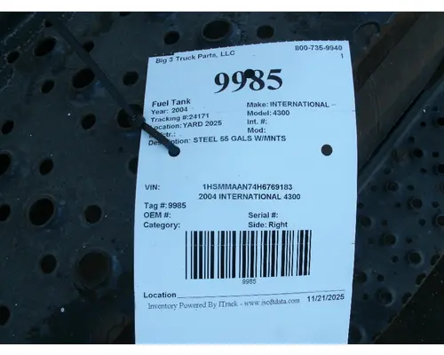 Fuel Tank INTERNATIONAL 4300 Big 3 Truck Parts, LLC