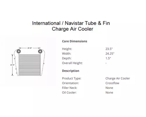 Charge Air Cooler (ATAAC) INTERNATIONAL 4900 Frontier Truck Parts